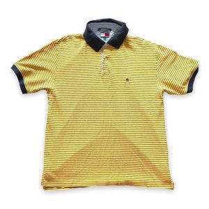 90s Tommy Hilfiger Yellow Striped Shirt Size Large